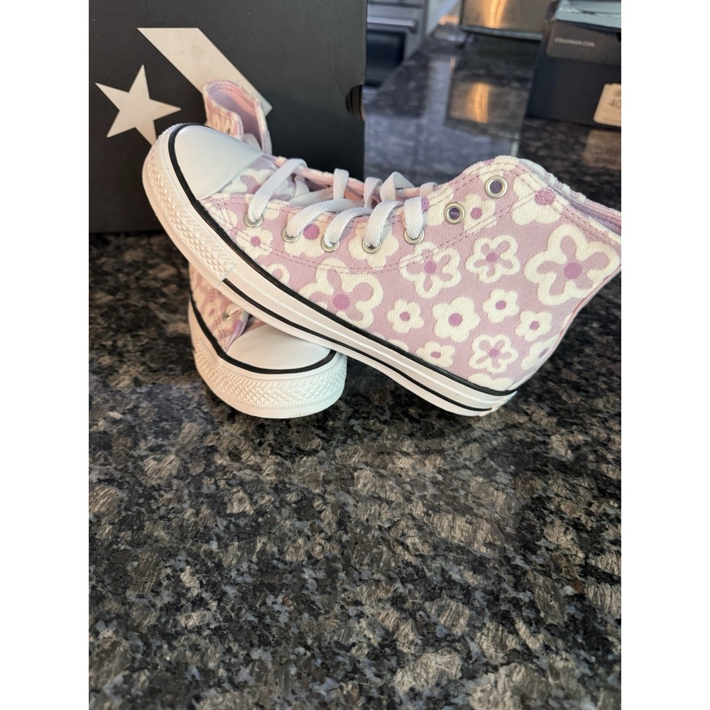 Converse Chuck Taylor Pink Floral High Top Spring Bridal Sneakers SIZE 4 Shoes - Picture 5 of 8